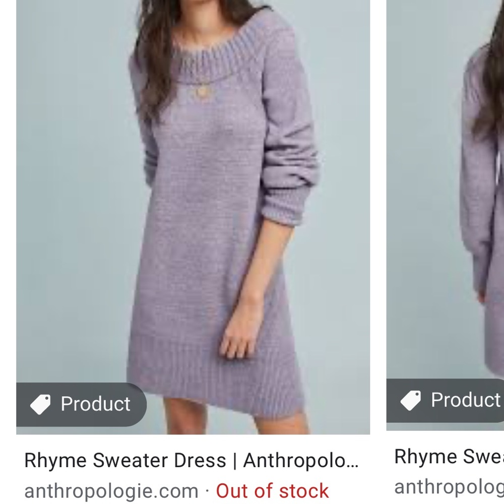 Anthropologie Lavender Sweater Dress